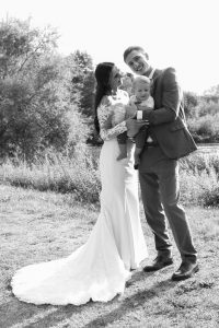 bride groom and son