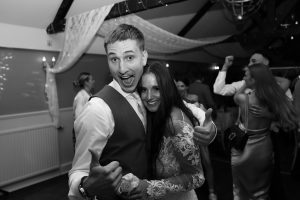 bride and groom at first dance