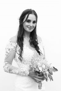 bridal portrait with flowers