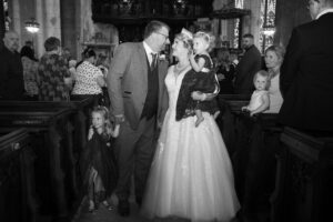 bride and groom with 2 daughters