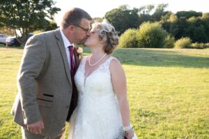 bride and groom at woodland waters