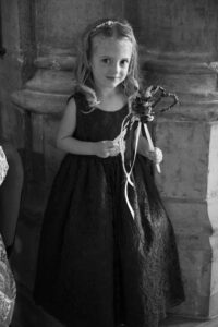 bridesmaid awaits arrival of her mum the bride