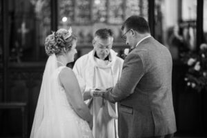 bride and groom during wedding ceremony