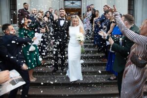 confetti shot at marylebone registry office