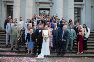 group photo at marylebone registry office